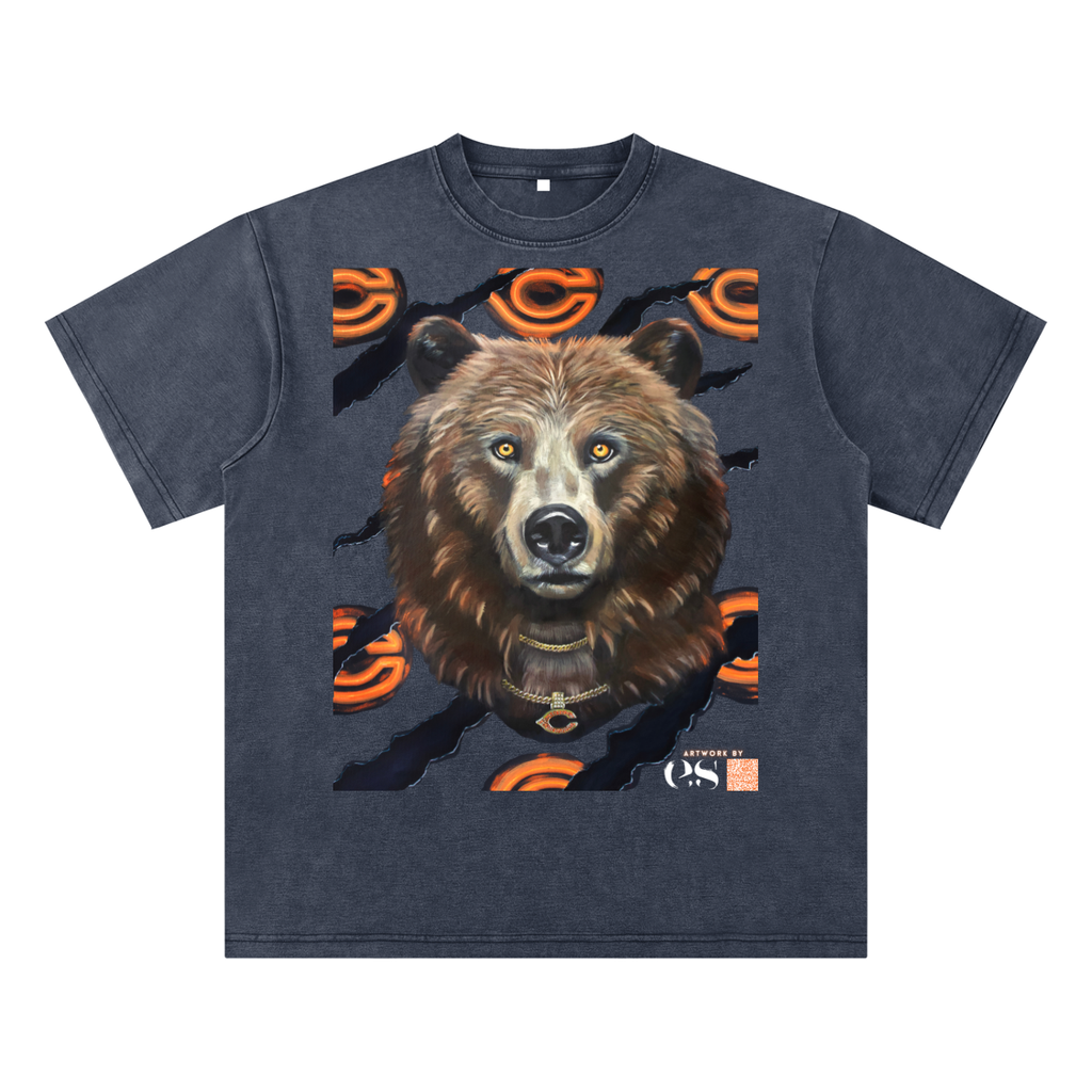 Steadfast Chicago Bears Adult Snow Washed Tee | Navy